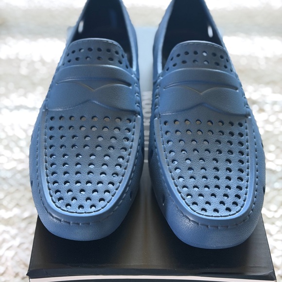 Men's Blue Waterproof Slip On Rubber Loafers Shoes - Picture 6 of 8